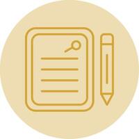 Notepad Line Yellow Circle Icon vector