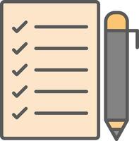 Task List Line Filled Light Icon vector