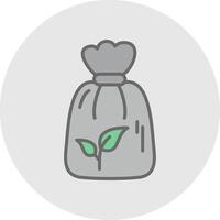 Bio Garbage Bag Line Filled Light Icon vector