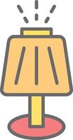 Table Lamp Line Filled Light Icon vector
