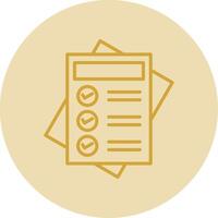 Notes Line Yellow Circle Icon vector