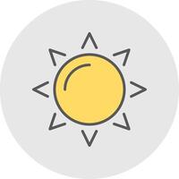 Sun Line Filled Light Icon vector