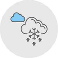 nevando línea lleno ligero icono vector