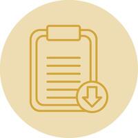 Notepad Line Yellow Circle Icon vector