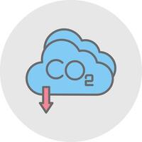 Co2 Line Filled Light Icon vector