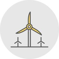 Turbine Energy Line Filled Light Icon vector