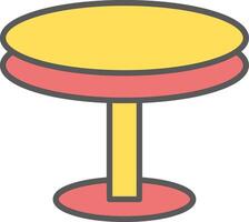 Round Table Line Filled Light Icon vector
