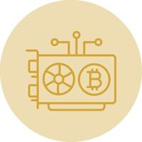 Mining Rig Line Yellow Circle Icon vector