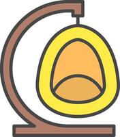 Egg Chair Line Filled Light Icon vector