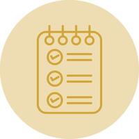 Check List Line Yellow Circle Icon vector