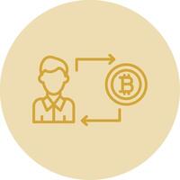 Bitcoin Trading Line Yellow Circle Icon vector