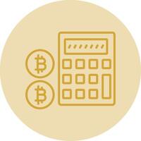 Calculator Calculator Line Yellow Circle Icon vector