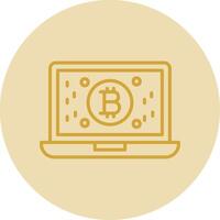 bitcoin ganancias línea amarillo circulo icono vector