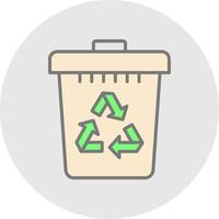 reciclar compartimiento línea lleno ligero icono vector