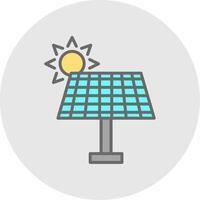 Solar Energy Line Filled Light Icon vector