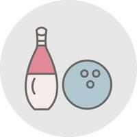 Bowling Line Filled Light Icon vector