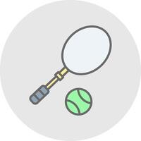 tenis línea lleno ligero icono vector