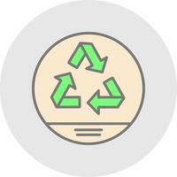 reciclar línea lleno ligero icono vector