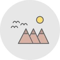 Mountain Line Filled Light Icon vector