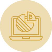 Bitcoin Graph Line Yellow Circle Icon vector