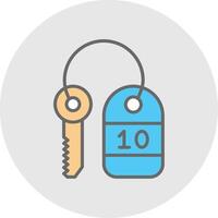 Room Key Line Filled Light Icon vector