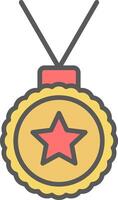 Medal Line Filled Light Icon vector