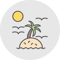 Island Line Filled Light Icon vector