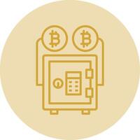 Proof Stake Line Yellow Circle Icon vector
