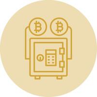 Proof Stake Line Yellow Circle Icon vector