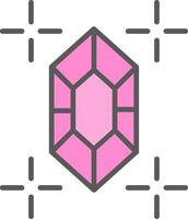 Gem Line Filled Light Icon vector