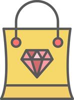 Shopping Bag Line Filled Light Icon vector