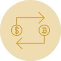 Bitcoin Exchange Line Yellow Circle Icon vector