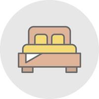 dormitorio línea lleno ligero icono vector
