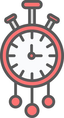 Clock Line Filled Light Icon