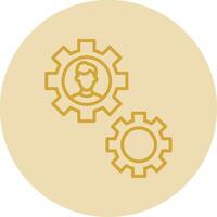 Draft Tools Line Yellow Circle Icon vector