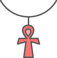 ankh línea lleno ligero icono vector