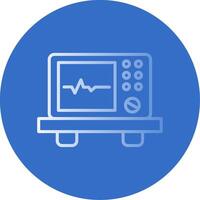 ecg dispositivo plano burbuja icono vector