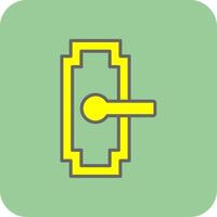 Door Handle Filled Yellow Icon vector