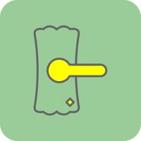 Door Handle Filled Yellow Icon vector