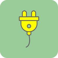 Wall Plug Filled Yellow Icon vector