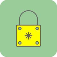 Padlock Filled Yellow Icon vector