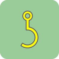 Hook Filled Yellow Icon vector