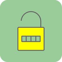 Lock Filled Yellow Icon vector