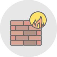 Firewall Line Filled Light Icon vector