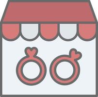 Rings Shop Line Filled Light Icon vector