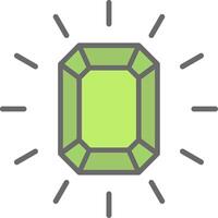 Gem Line Filled Light Icon vector