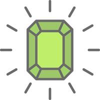 Gem Line Filled Light Icon vector