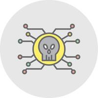 Cyber Attack Line Filled Light Icon vector