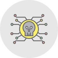 Cyber Attack Line Filled Light Icon vector