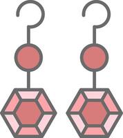 Earrings Line Filled Light Icon vector